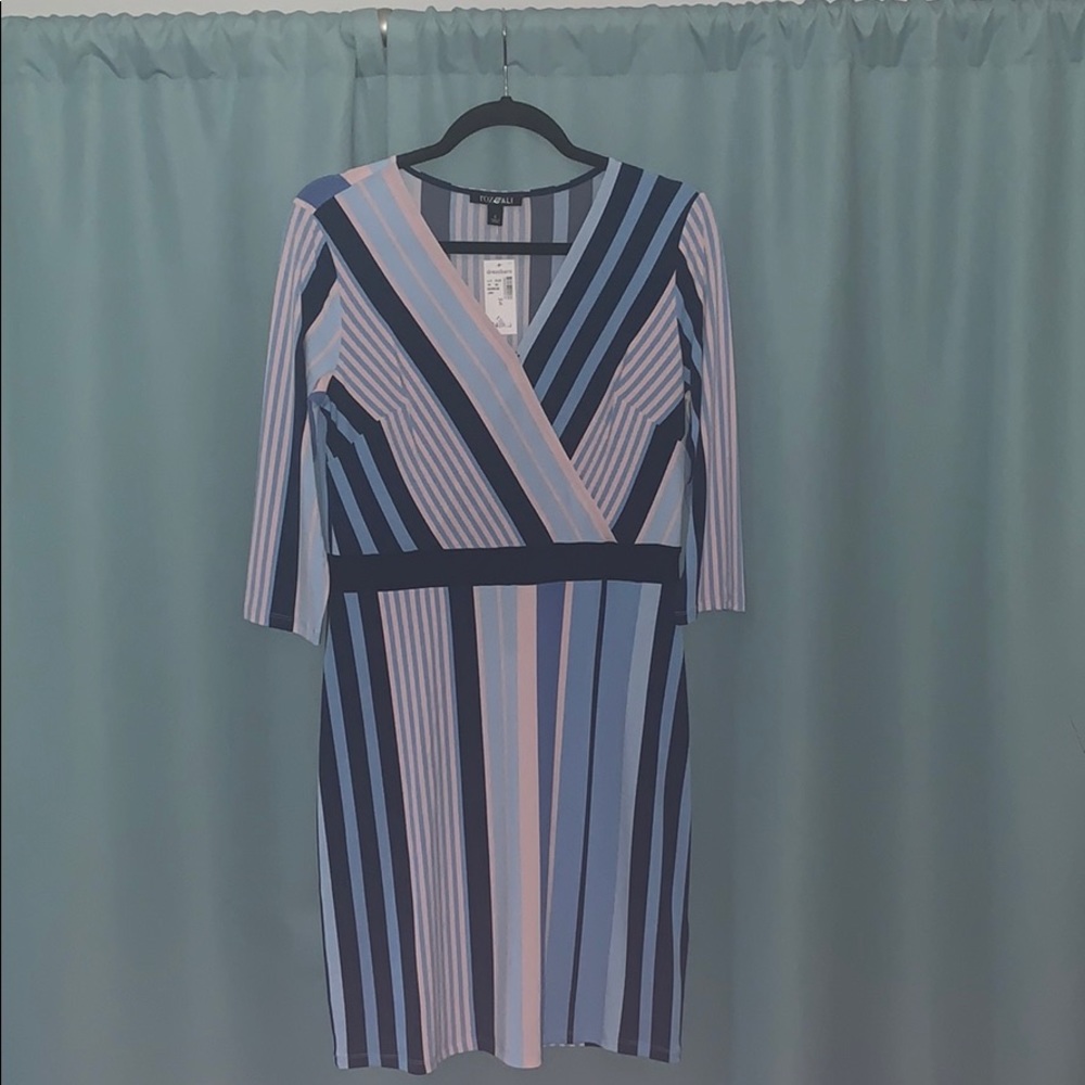 Roz&Ali pastel striped dress size S